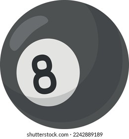 Eight ball icon. Pool game symbol. Billiard sign