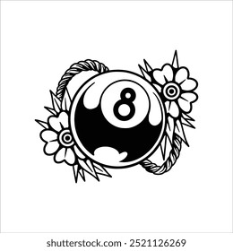 eight ball illustration vector design