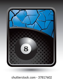 eight ball on cracked halftone template