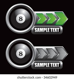 eight ball on glossy arrow web button
