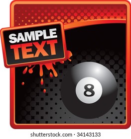 eight ball on grunge style splat background