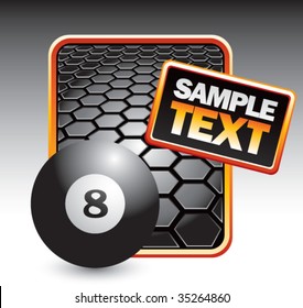 eight ball on hexagon background