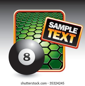 eight ball on hexagon background