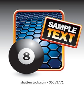 eight ball on hexagon background