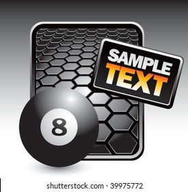 eight ball on hexagon background