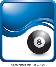 eight ball on modern style wave background