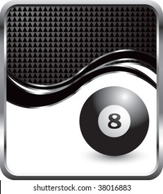 eight ball on modern style wave background