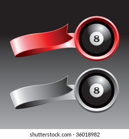 eight ball on ribbon banners