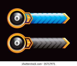 eight ball on royal horizontal banners