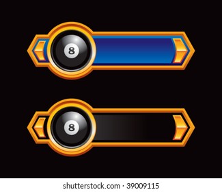 eight ball on royal horizontal banners
