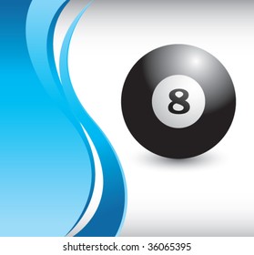 eight ball on vertical wave background