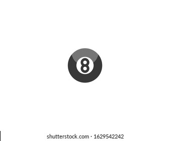 Eight Ball Pool Vector Flat Icon. Isolated 8 Ball Pool, Leisure Game, Billiard Emoji Illustration 