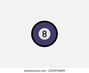 Eight ball pool vector icon. Emoji illustration. Isolated billiard ball vector emoticon