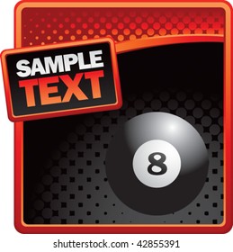 eight ball red and black halftone template