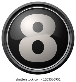 Eight Ball Retro Icon.