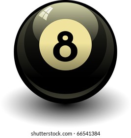 Eight ball. Vector illustration over white