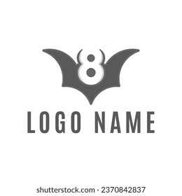 eight bat negative space logo