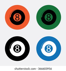 Eight billiard ball sport icon