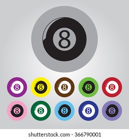 Eight billiard ball sport icon