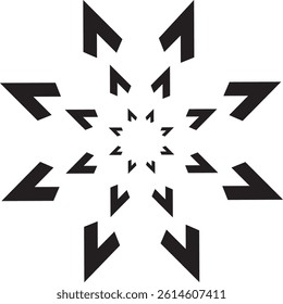 Eight black concentric star points vector logo