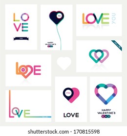 eight bright cards for St. Valentine's Day