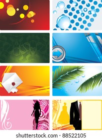 Eight business cards. Vector