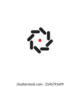 Eight capsules one circle, sun, simple symbol logo vector