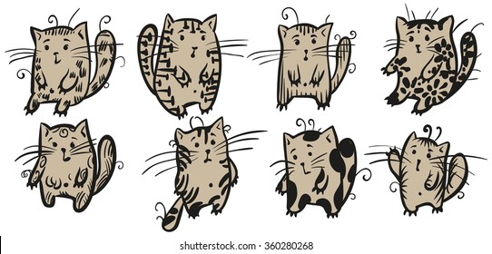 eight cat of cream color gathered in the company to talk about life and what cats they very much love