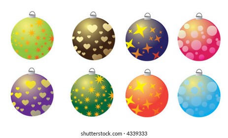 Eight Christmas Globes