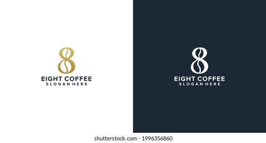 eight coffee logo design template