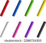 Eight color relay batons set.