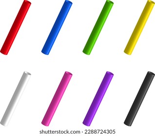 Eight color relay batons set.