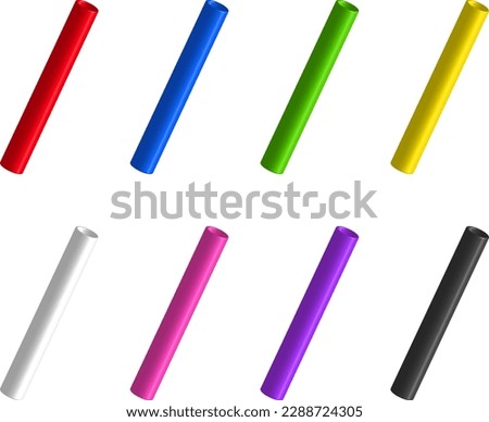 Eight color relay batons set.