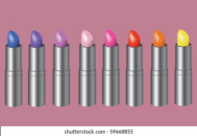 eight colors of lipstick