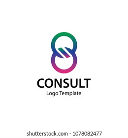 eight consulting vector logo template