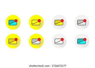  Eight Creative Curved Vector Text Message and Mail Icon with Round Background