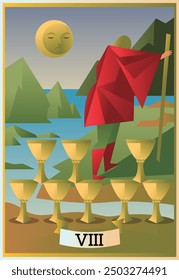 acht der Becher Minor Arcana Tarot Karten