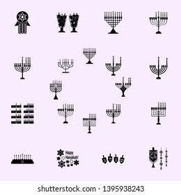 The eight days of Chanukah icon. Hanukkah icons universal set for web and mobile