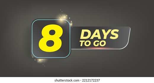 Eight Days Go Countdown Grey Horizontal Stock Vector (Royalty Free ...