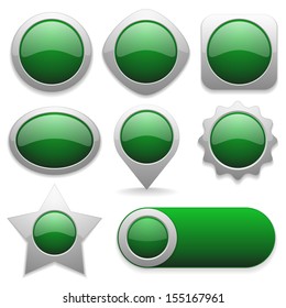 Eight different buttons in green color