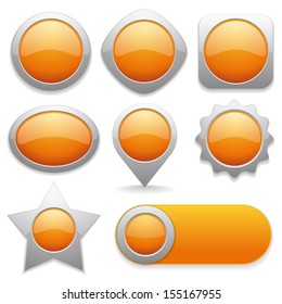 Eight different buttons in orange color