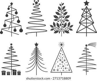Oito Natal Árvore de Natal diferente feriado