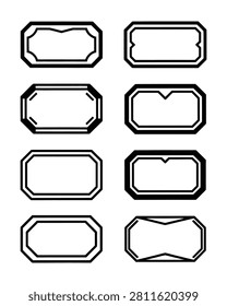 Eight distinct frames in black and white arranged in a grid