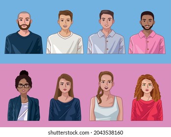 eight diversity persons group characters