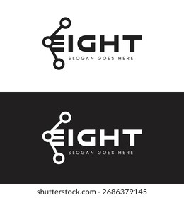 Diseño del logotipo de la letra E ocho