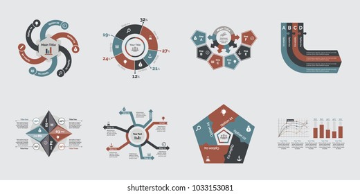 Eight Financial Diagrams Templates Set