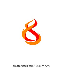 Diseño del logotipo de ocho llamas, fuego, creativo