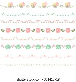 Eight floral borders