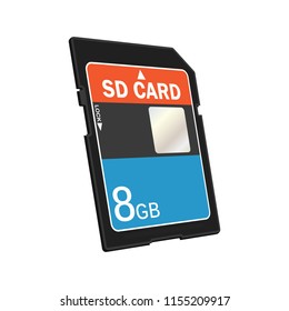 eight gigabyte sd card for memory card concept. vector illustration
