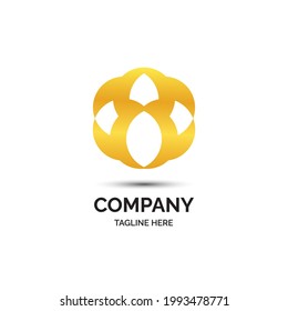 eight golden logo template design. Awesome golden abstract logo design vector image